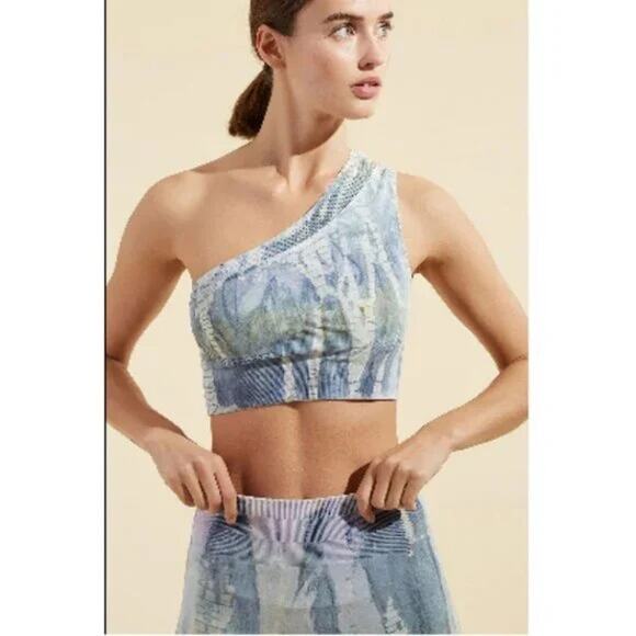 Avocado One Shoulder Sports Bra Dirty Martini Size M/L NWT - Picture 1 of 11